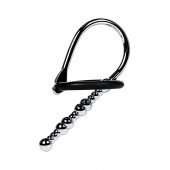 Серебристый уретральный плаг-бусины TOYFA Metal с мягким фиксириющим кольцом - ToyFa - купить с доставкой в Северодвинске