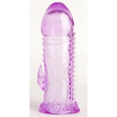 Фиолетовая гелевая насадка с шипами - 13 см. - Toyfa Basic - в Северодвинске купить с доставкой