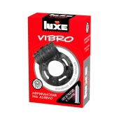 Чёрное эрекционное виброкольцо Luxe VIBRO  Африканский Эль Дьябло  + презерватив - Luxe - в Северодвинске купить с доставкой