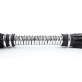 Черная плеть с серебристой ручкой - 44 см. - БДСМ Арсенал - купить с доставкой в Северодвинске