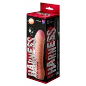 Телесная изогнутая насадка на Harness с коннектором BLACK LINE - 17 см. - LOVETOY (А-Полимер) - купить с доставкой в Северодвинске
