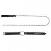 Черный поводок и чокер с кольцом Rada - Rebelts - купить с доставкой в Северодвинске