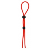 Красное лассо на пенис с двумя бусинами STRETCHY LASSO CAGE - Dream Toys - в Северодвинске купить с доставкой