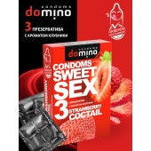 Презервативы для орального секса DOMINO Sweet Sex с ароматом клубничного коктейля  - 3 шт. - Domino - купить с доставкой в Северодвинске