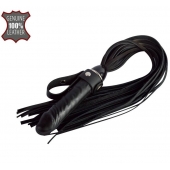 Черная плеть  Ковбой  с ручкой-фаллосом - 55 см. - Sitabella - купить с доставкой в Северодвинске