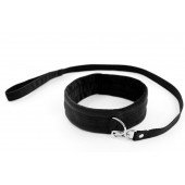 Черный ошейник My Rules с поводком - БДСМ Арсенал - купить с доставкой в Северодвинске