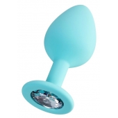 Мятная анальная втулка Brilliant с прозрачным кристаллом - 8 см. - ToyFa - купить с доставкой в Северодвинске