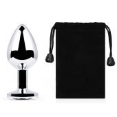 Серебристая анальная пробка с прозрачным стразом - 7,2 см. - Anal Jewelry Plug - купить с доставкой в Северодвинске