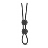 Черное двойное эрекционное лассо Silicone Double Loop Cock Ring - Blush Novelties - в Северодвинске купить с доставкой