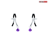 Оригинальные зажимы на соски с фиолетовыми шариками - Notabu - купить с доставкой в Северодвинске