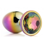 Голографическая анальная втулка с радужным кристаллом - 7,1 см. - Dream Toys - купить с доставкой в Северодвинске