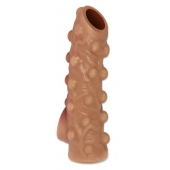 Телесная насадка с бугорками и открытой головкой Nude Sleeve L - 14 см. - KOKOS - в Северодвинске купить с доставкой