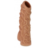 Телесная насадка с венками и открытой головкой Nude Sleeve S - 10 см. - KOKOS - в Северодвинске купить с доставкой