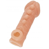 Телесная закрытая насадка с шишечками Cock Sleeve Size S - 13,8 см. - KOKOS - в Северодвинске купить с доставкой