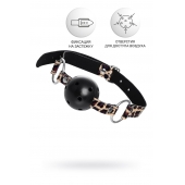 Черный кляп-шар на леопардовых ремешках Anonymo - ToyFa - купить с доставкой в Северодвинске