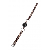 Черный кляп-шар на леопардовых ремешках Anonymo - ToyFa - купить с доставкой в Северодвинске