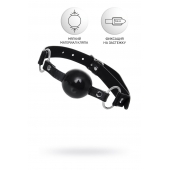 Черный кляп-шар на кожаных ремешках Anonymo - ToyFa - купить с доставкой в Северодвинске