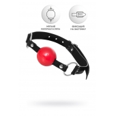 Красный кляп-шар на черных ремешках Anonymo - ToyFa - купить с доставкой в Северодвинске