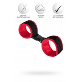 Красно-черные велюровые наручники Anonymo - ToyFa - купить с доставкой в Северодвинске Красно-черные велюровые наручники Anonymo - ToyFa - купить с доставкой в Северодвинске