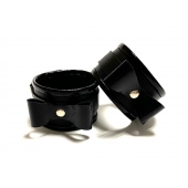 Черные наручники с бантиками из эко-кожи - БДСМ Арсенал - купить с доставкой в Северодвинске