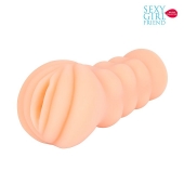 Телесный мастурбатор-вагина с комплектом эрекционных колец - Bior toys - в Северодвинске купить с доставкой