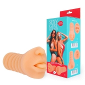 Телесный мастурбатор-ротик с высунутым язычком - Bior toys - в Северодвинске купить с доставкой