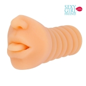 Телесный мастурбатор-ротик с высунутым язычком - Bior toys - в Северодвинске купить с доставкой