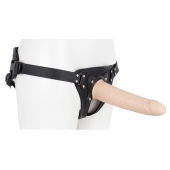 Пустотелый страпон Harness CLASSIC с бандажом - 19,5 см. - LOVETOY (А-Полимер) - купить с доставкой в Северодвинске
