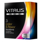 Цветные ароматизированные презервативы VITALIS PREMIUM color   flavor - 3 шт. - Vitalis - купить с доставкой в Северодвинске