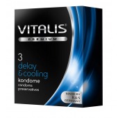 Презервативы VITALIS PREMIUM delay   cooling с охлаждающим эффектом - 3 шт. - Vitalis - купить с доставкой в Северодвинске