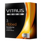 Ребристые презервативы VITALIS PREMIUM ribbed - 3 шт. - Vitalis - купить с доставкой в Северодвинске