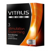 Презервативы VITALIS PREMIUM stimulation   warming с согревающим эффектом - 3 шт. - Vitalis - купить с доставкой в Северодвинске