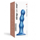 Голубая насадка Strap-On-Me Dildo Plug Balls size L - Strap-on-me - купить с доставкой в Северодвинске