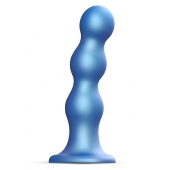 Голубая насадка Strap-On-Me Dildo Plug Balls size L - Strap-on-me - купить с доставкой в Северодвинске