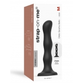 Черная насадка Strap-On-Me Dildo Geisha Balls size M - Strap-on-me - купить с доставкой в Северодвинске