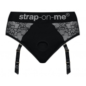 Черные трусики для насадок Diva Lingerie Harness - size S - Strap-on-me - купить с доставкой в Северодвинске