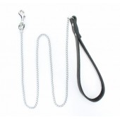 Металлический поводок с кожаной ручкой - БДСМ Арсенал - купить с доставкой в Северодвинске