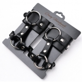 Черные наручники с креплением на кисть руки - Crazy Handmade - купить с доставкой в Северодвинске Черные наручники с креплением на кисть руки - Crazy Handmade - купить с доставкой в Северодвинске