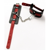 Черные оковы с красным декором и заклепками - Crazy Handmade - купить с доставкой в Северодвинске Черные оковы с красным декором и заклепками - Crazy Handmade - купить с доставкой в Северодвинске