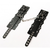 Узорчатые кожаные оковы с регулируемыми ремешками - Crazy Handmade - купить с доставкой в Северодвинске