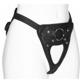 Черный универсальный пояс с фиксацией насадок кольцом - LOVETOY (А-Полимер) - купить с доставкой в Северодвинске