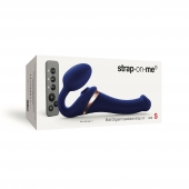 Синий безремневой страпон Multi Orgasm Size S с клиторальной стимуляцией - Strap-on-me - купить с доставкой в Северодвинске