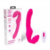Розовый безремневой страпон на радиоуправлении Strapless Together - 22 см. - Together Toy - купить с доставкой в Северодвинске
