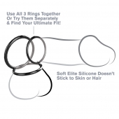 Набор из трех черных эрекционных колец Silicone 3-Ring Stamina Set - Pipedream - в Северодвинске купить с доставкой