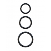 Набор из трех черных эрекционных колец Silicone 3-Ring Stamina Set - Pipedream - в Северодвинске купить с доставкой