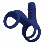 Синяя вибронасадка на пенис Vibrating Penis Sling - Baile - в Северодвинске купить с доставкой