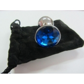 Анальное украшение BUTT PLUG  Small с синим кристаллом - 7 см. - Anal Jewelry Plug - купить с доставкой в Северодвинске