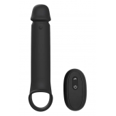 Черная насадка-удлинитель с вибрацией Vibrating Extender With Remote - Dream Toys - в Северодвинске купить с доставкой