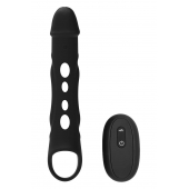 Черная насадка-удлинитель Vibrating Extender With Remote с вибрацией - Dream Toys - в Северодвинске купить с доставкой