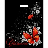 Черный пакет Glamour с вырубной ручкой (38х47 см) - Сима-Ленд - купить с доставкой в Северодвинске